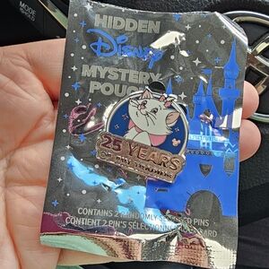 Disney Silver and Blue Mystery Pouch with Marie Pin